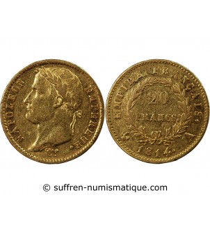 NAPOLEON Ier - 20 FRANCS OR 1814 A PARIS