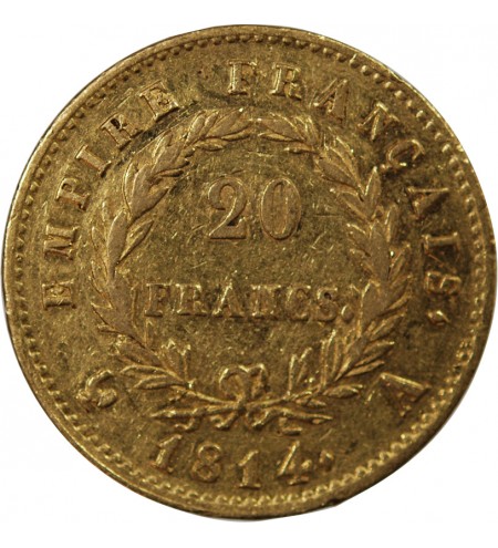 NAPOLEON Ier - 20 FRANCS OR 1814 A PARIS