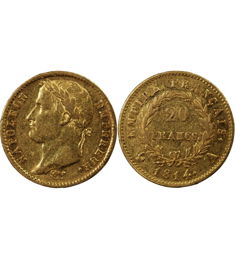 NAPOLEON Ier - 20 FRANCS OR 1814 A PARIS