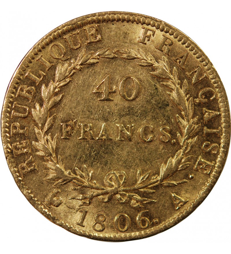 NAPOLEON Ier﻿ - 40 FRANCS OR 1806 A PARIS﻿
