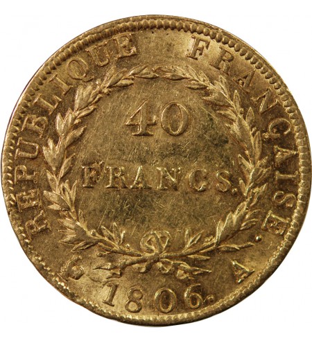 NAPOLEON Ier﻿ - 40 FRANCS OR 1806 A PARIS﻿