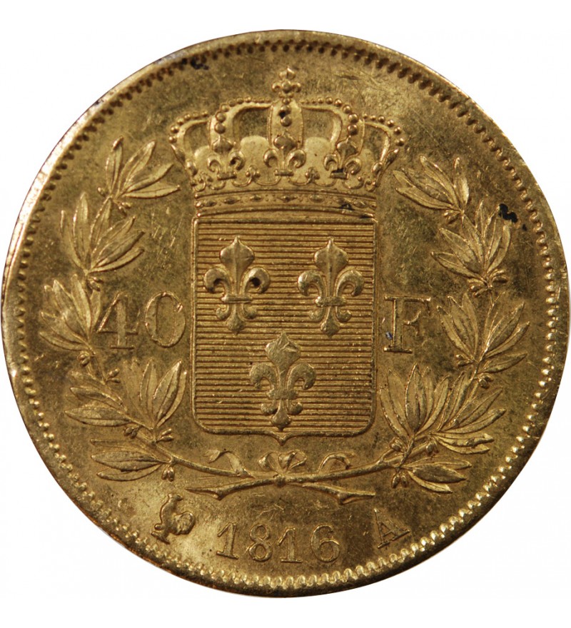 LOUIS XVIII﻿ - 40 FRANCS OR 1816 A PARIS