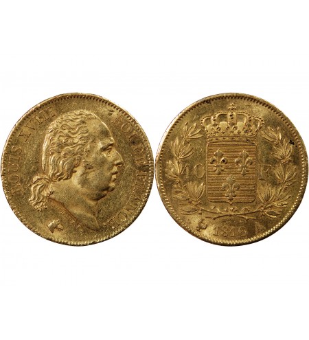 LOUIS XVIII﻿ - 40 FRANCS OR 1816 A PARIS