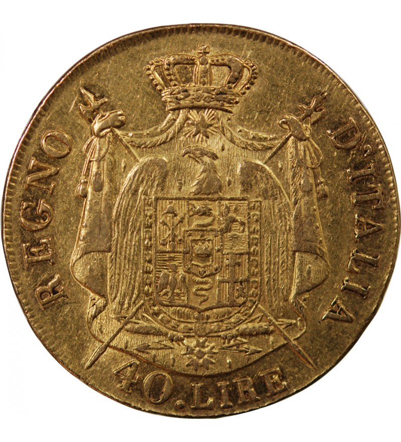 ITALIE, NAPOLEON﻿ 1er - 40 LIRE OR 1808 M MILAN