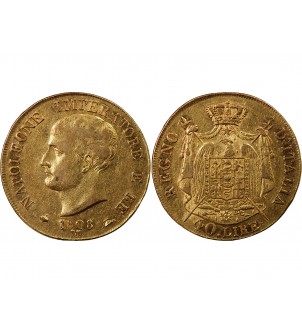 ITALIE, NAPOLEON﻿ 1er - 40 LIRE OR 1808 M MILAN 2