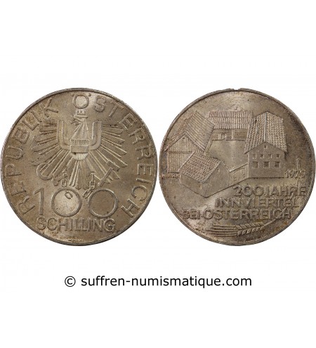 AUTRICHE - 100 SCHILLING ARGENT 1979 - INNVIERTEL