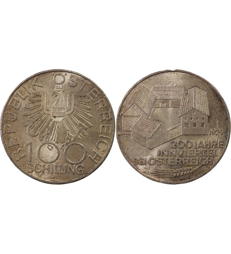AUTRICHE - 100 SCHILLING ARGENT 1979 - INNVIERTEL