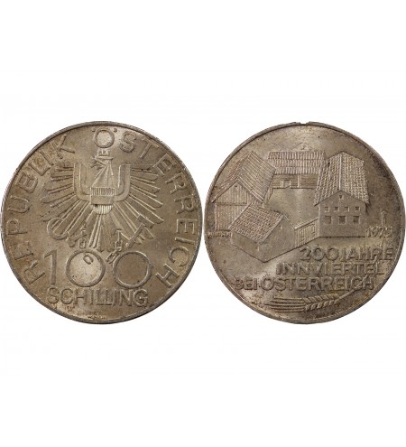 AUTRICHE - 100 SCHILLING ARGENT 1979 - INNVIERTEL