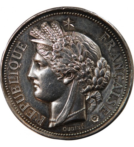 MINISTERE DE LA GUERRE, COMMUNICATIONS AERIENNES - MÉDAILLE ARGENT poinçon Corne (après 1879)