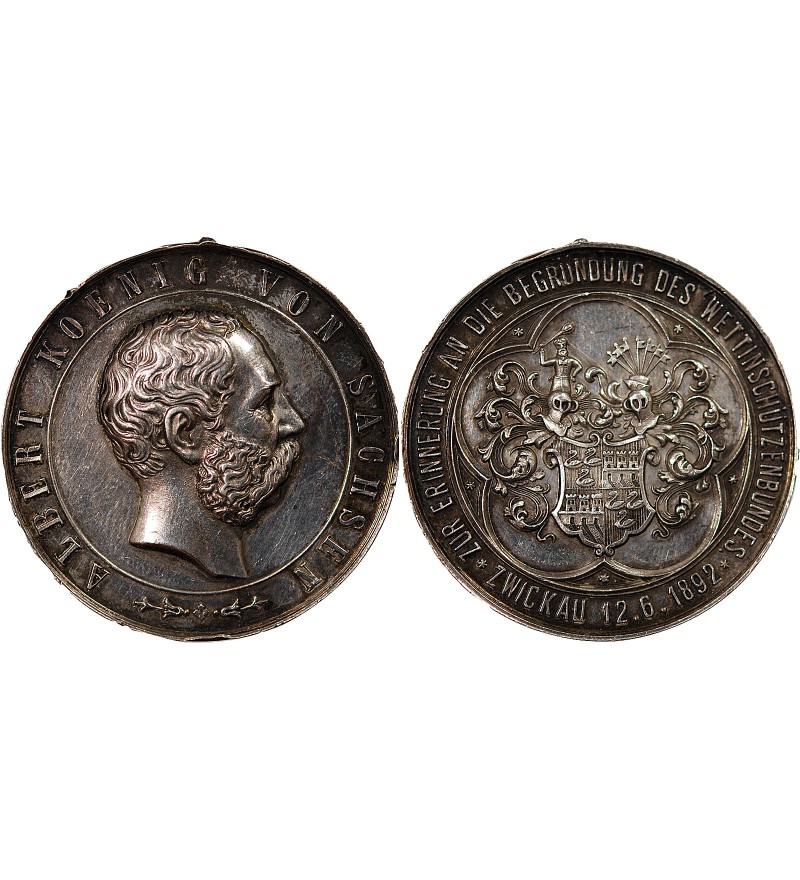 ALLEMAGNE, SAXE, ALBERT - MEDAILLE ARGENT 1892