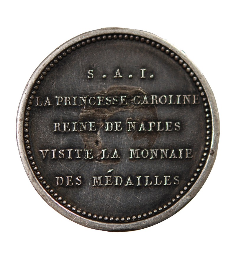CAROLINE BONAPARTE, VISITE A LA MONNAIE DE PARIS - MÉDAILLE ARGENT
