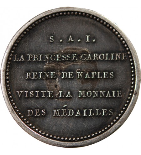 CAROLINE BONAPARTE, VISITE A LA MONNAIE DE PARIS - MÉDAILLE ARGENT