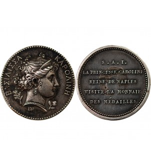 CAROLINE BONAPARTE, VISITE A LA MONNAIE DE PARIS - MÉDAILLE ARGENT 2