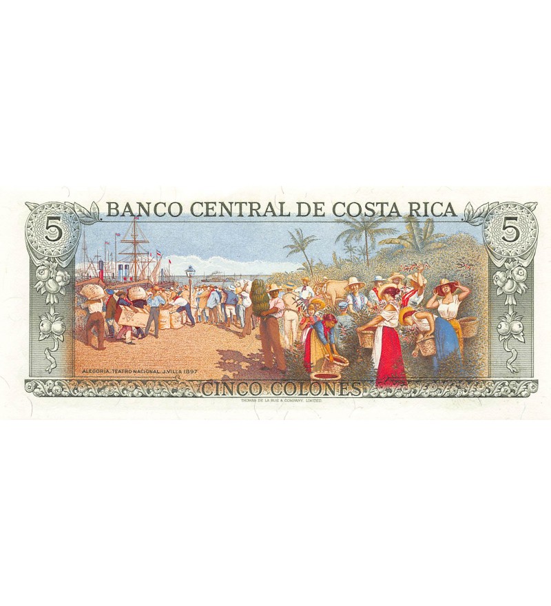 COSTA RICA, RAFAEL YGLESIAS CASTRO - 5 COLONES 1992 - NEUF