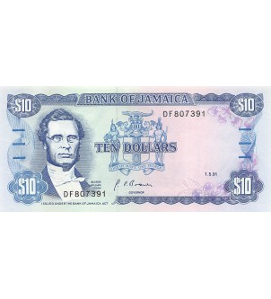 JAMAIQUE, GEORGE WILLIAM GORDON - 10 DOLLARS 1991 - P.NEUF 2