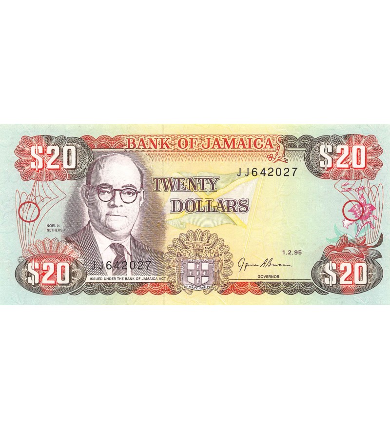 JAMAIQUE, NOEL NETHERSOLE - 20 DOLLARS 1995 - P.NEUF