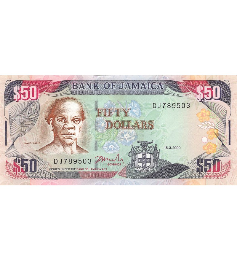 JAMAIQUE, SAMUEL SHARPE - 50 DOLLARS 2000 - P.NEUF
