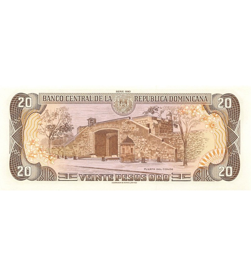 REPUBLIQUE DOMINICAINE, ALTAR DE LA PATRIA - 20 PESOS ORO 1990 - NEUF