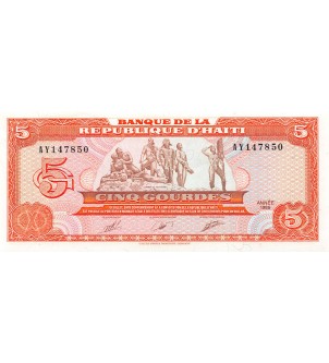 HAITI - 5 GOURDES 1989 - P.NEUF 2