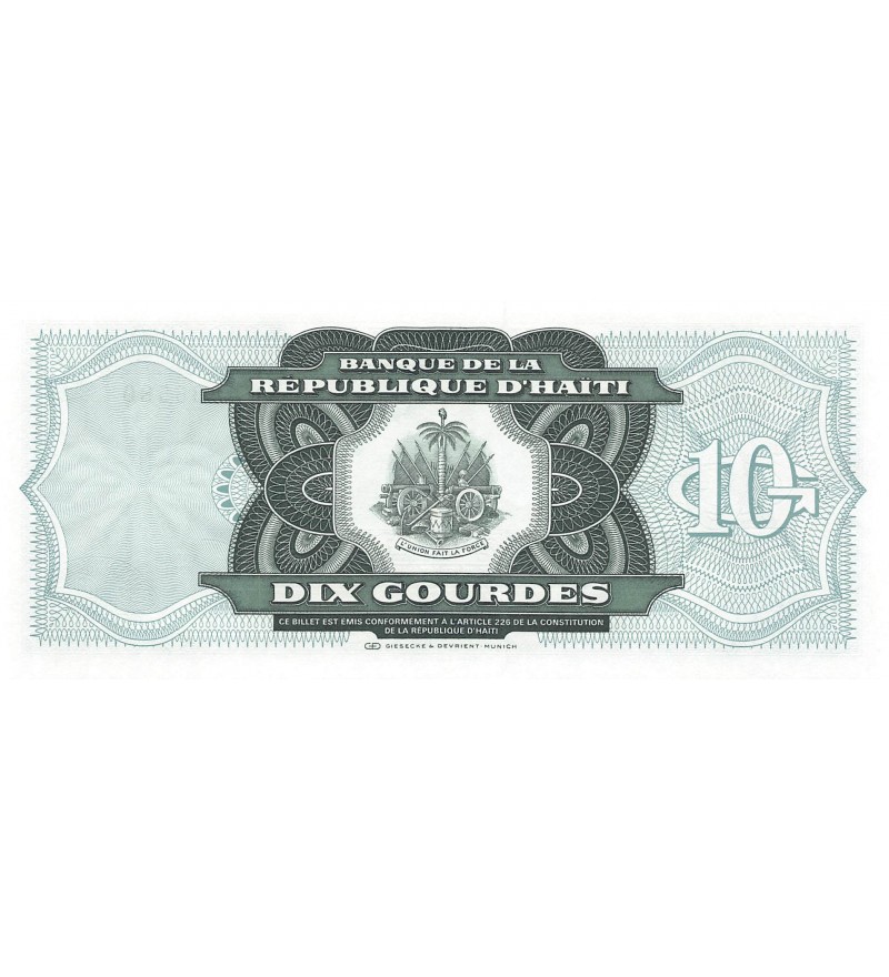 HAITI - 10 GOURDES 1991 - P.NEUF