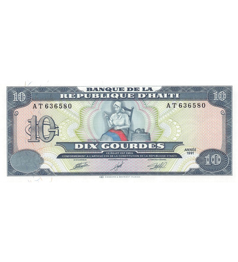 HAITI - 10 GOURDES 1991 - P.NEUF