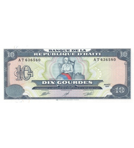 HAITI - 10 GOURDES 1991 - P.NEUF