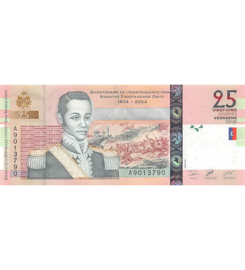 HAITI, NICOLAS GEFFRARD - 25 GOURDES 2004 - P.NEUF
