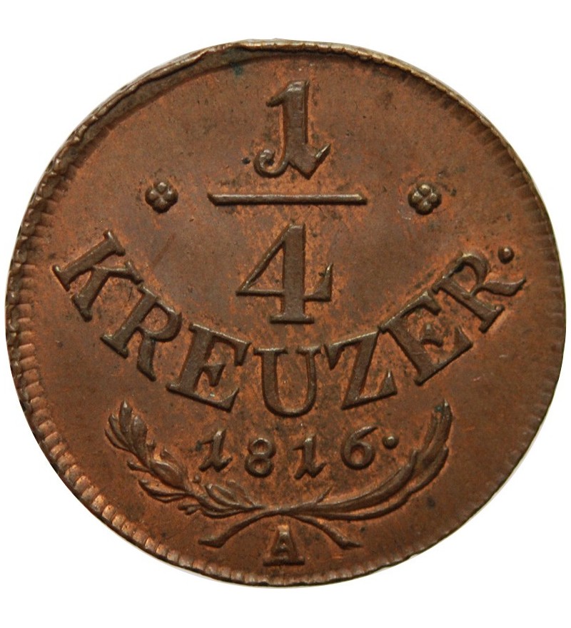 AUTRICHE - FRANCOIS Ier 1/4 KREUZER 1816 A