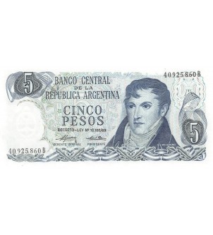 ARGENTINE, GENERAL BELGRANO - 5 PESOS 1974 / 1976 - P.NEUF 2