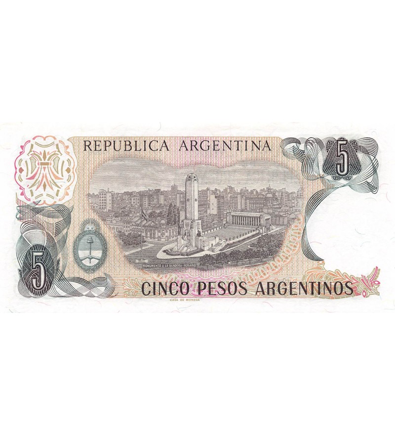ARGENTINE, GENERAL SAN MARTIN - 5 PESOS 1983 / 1984 - P.NEUF