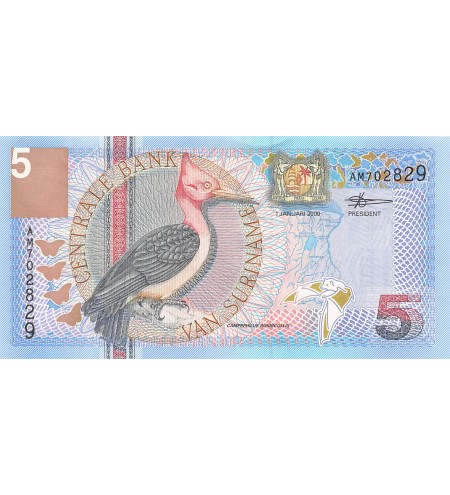 SURINAME - 5 GULDEN 2000 - P.NEUF