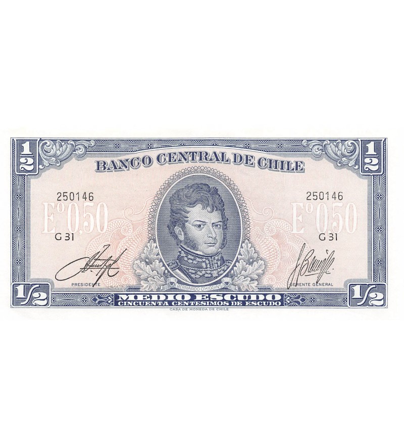 CHILI, BERNARDO O'HIGGINS - 1/2 ESCUDO - P.NEUF