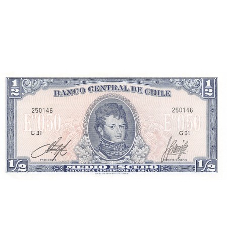 CHILI, BERNARDO O'HIGGINS - 1/2 ESCUDO - P.NEUF