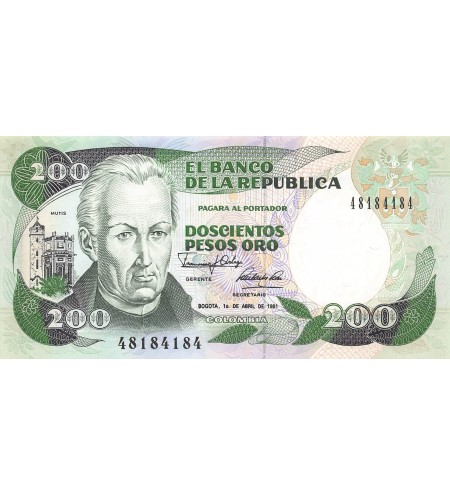 COLOMBIE, JOSE CELESTINO MUTIS - 200 PESOS ORO 1991 - P.NEUF