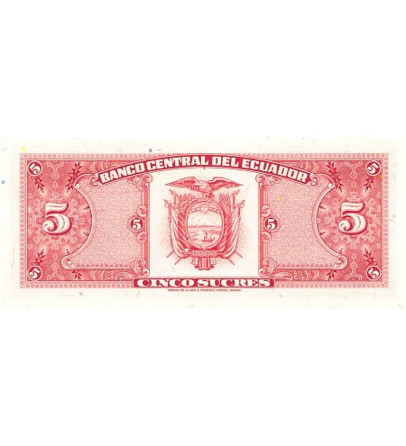 EQUATEUR, ANTONIO JOSE DE SUCRE - 5 SUCRES 1988 - P.NEUF