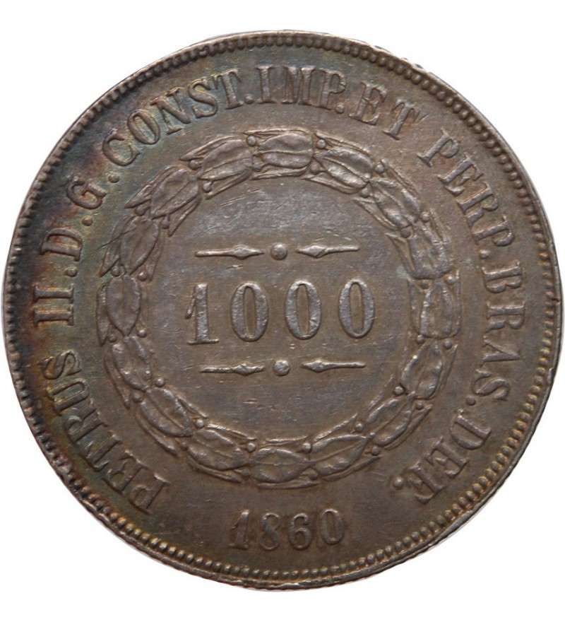 BRESIL - PIERRE II 1000 REIS 1860