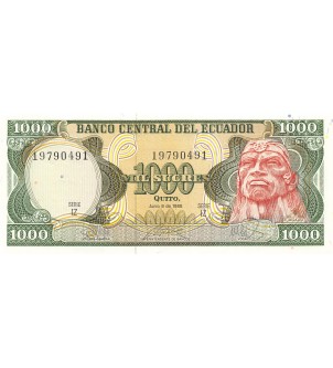 EQUATEUR, RUMINAHUI - 1000 SUCRES 1988 - P.NEUF