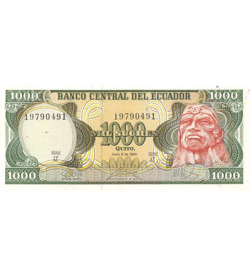 EQUATEUR, RUMINAHUI - 1000 SUCRES 1988 - P.NEUF
