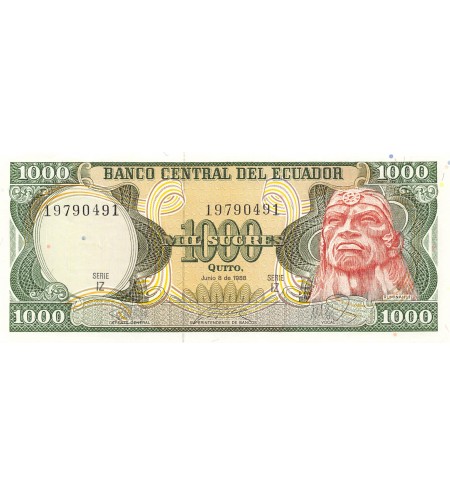 EQUATEUR, RUMINAHUI - 1000 SUCRES 1988 - P.NEUF