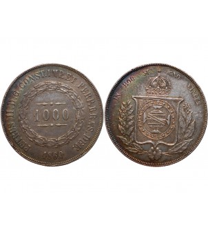 BRESIL - PIERRE II 1000 REIS 1860 2