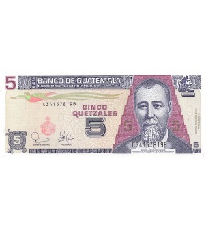GUATEMALA, GENERAL BARRIOS - 5 QUETZALES 2003 - P.NEUF