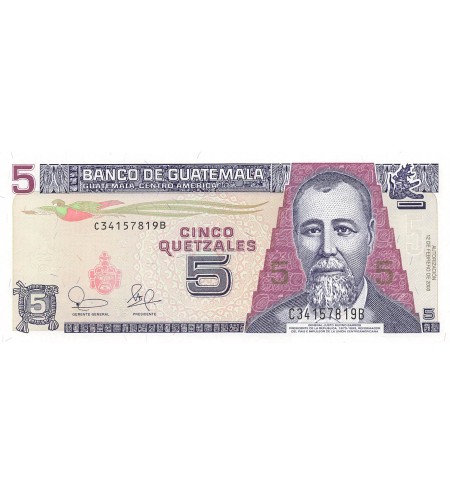 GUATEMALA, GENERAL BARRIOS - 5 QUETZALES 2003 - P.NEUF