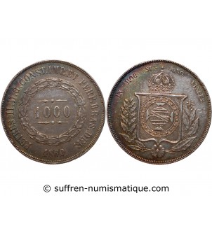 BRESIL - PIERRE II 1000 REIS 1860