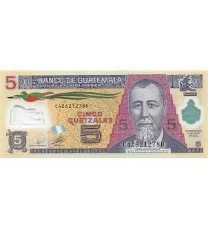 GUATEMALA, GENERAL BARRIOS - 5 QUETZALES 2010 - NEUF 2