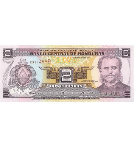 HONDURAS, MARCO AURELIO SOTTO - 2 LEMPIRAS 2004 - NEUF