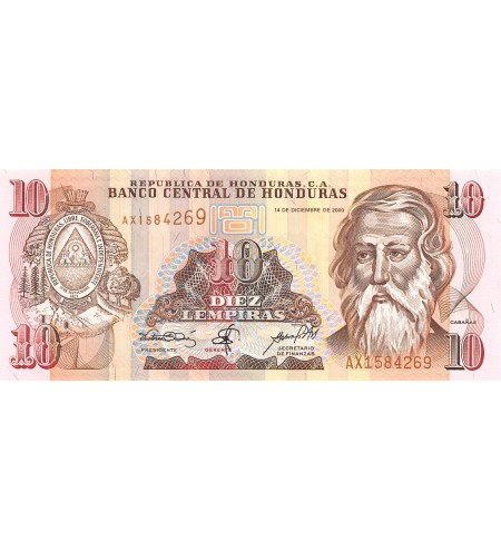 HONDURAS, CABANAS - 10 LEMPIRAS 2000 - P.NEUF