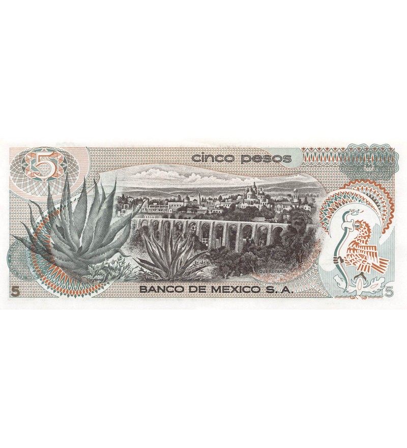 MEXIQUE, ORTIZ DE DOMINGUEZ - 5 PESOS 1972 - P.NEUF