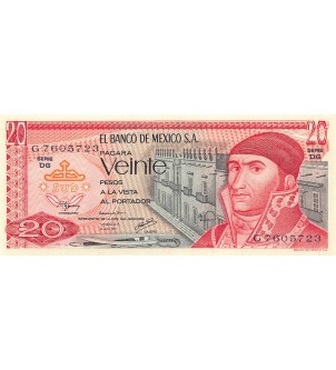 MEXIQUE, MORELOS Y PAVON - 20 PESOS 1977 - P.NEUF 2