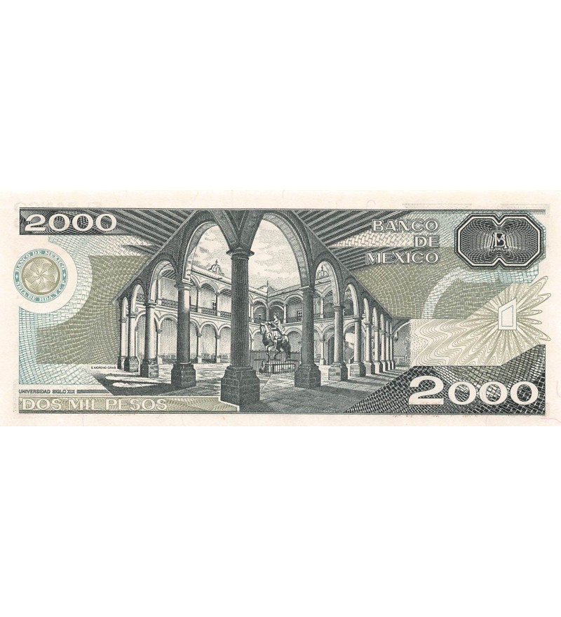 MEXIQUE, JUSTO SIERRA - 2000 PESOS 1989 - P.NEUF