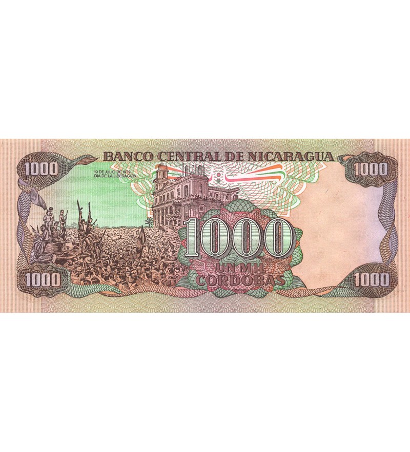 NICARAGUA, GENERAL SANDINO - 1000 CORDOBAS 1985 - P.NEUF